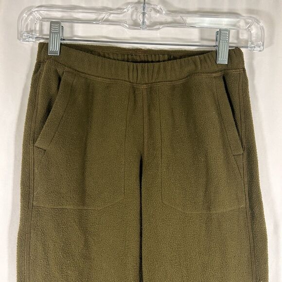 REI Co-Op Sweatpants Kids Small Green Fleece Drawstring Pockets Zip Ankle - Picture 2 of 7